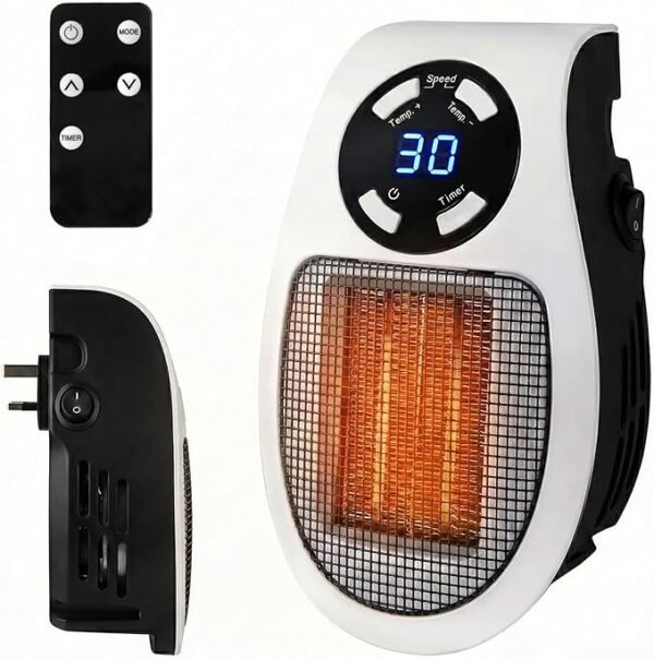 Ventox 500W Ceramic Fan Heater with Remote: Compact Warmth for Home and Office